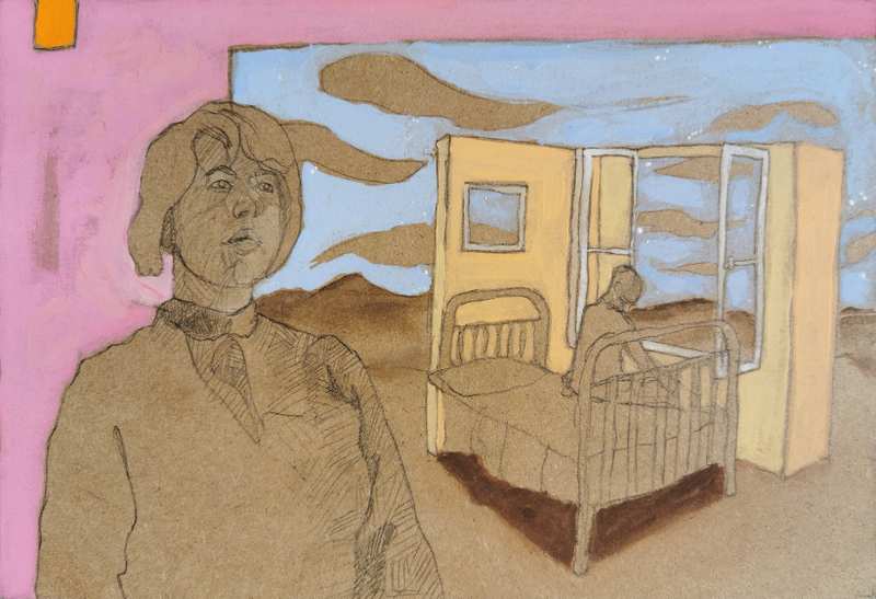 nostalgie de l'astre 7 - 21x30 - tempera